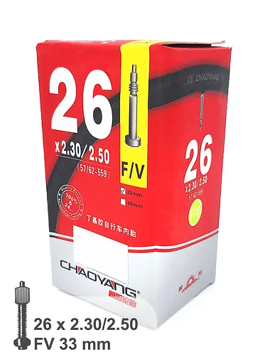 Камера велосипедна Chaoyang 26x2.3/2.5 FV 33 мм (G0001359) - фото 3