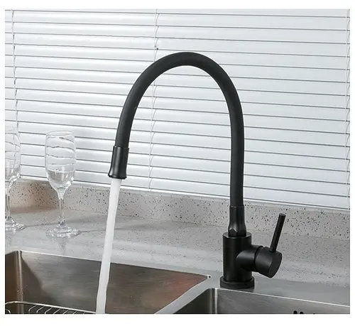 Смеситель для кухни с гибким изливом Wezer EKO4E-01-BLACK Черный матовый - фото 3