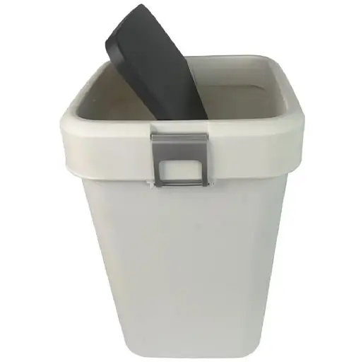 Мусорное ведро Motek на 18 л с поворотной крышкой 27.5х27.5х41 см Белый (COB-411)  - фото 2