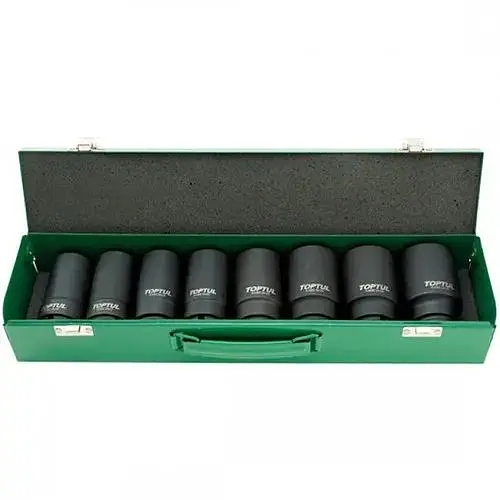 Комплект ударных головок для шиномонтажа длинных 3/4, 26-38 мм 8 шт. Toptul hoz0007634 - фото 1