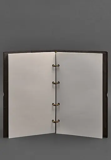 Шкіряний блокнот А4 на кільцях (Софт-бук) 9.0 в м'якій обкладинці коричневий - фото 4