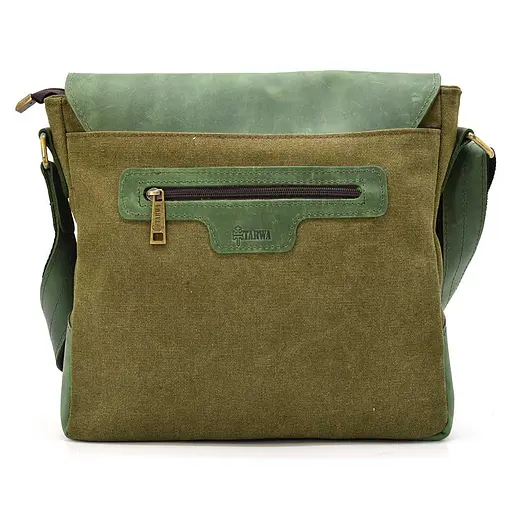 Чоловіча шкіряна сумка через плече TARWA 30х32х7.5 см sum0025892 - фото 4