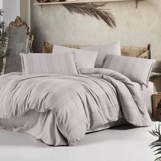 Постільна білизна Arakis V6 Acik Gri Ранфорс Жаккард Clasy pbe0052099 - фото 1