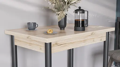 Обідній стіл-формер розкладний Берта Ferrum-decor 750x1400x900 Чорний метал ДСП Дуб Сан-Марино 16 мм (FRD-105179) - фото 11