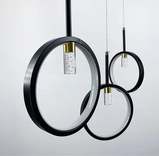 Оригинальная удлиненная модель светильника с подвесными кольцами Line.F AA 239/3+2 - фото 7