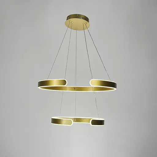 Подвесная люстра в золотом двухъярусном корпусе 40+60 см Line F | Ст. 311C-600+400 GD - фото 2