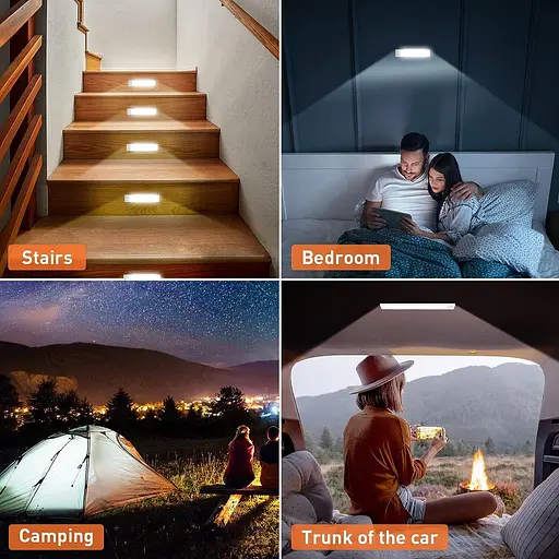 Датчик руху під світлом шафи для кухні, акумуляторні 50 світлодіодних ліхтарів шафи з активацією руху, бездротове живлення від бат - фото 3