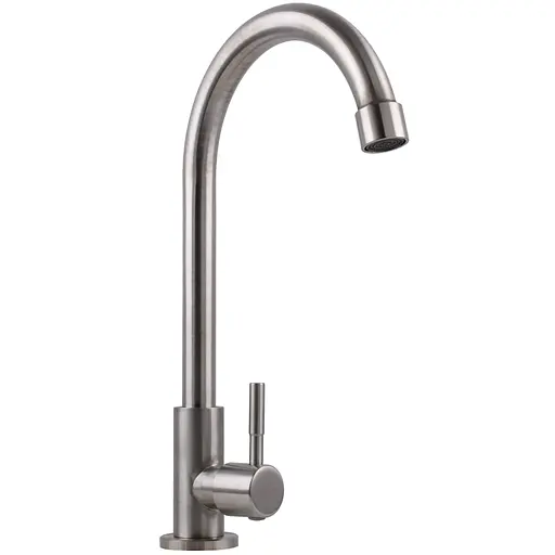 Монокран Globus Lux ALPEN SBT1-0001M однорычажный смеситель для мойки поворотный излив 360° нержавека - фото 3