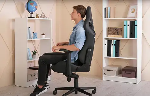 Геймерское кресло GT Racer черное со светло-серым (X-8005 Light Gray/Black Suede) - фото 5