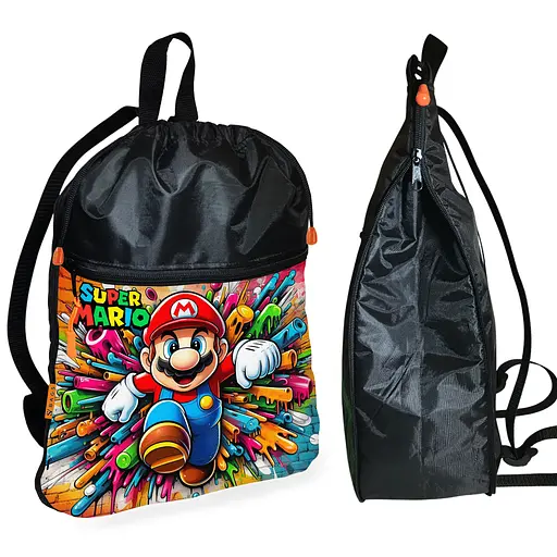 Рюкзак-мешок для обуви,спортивной формы Супер Марио "Super Mario" детская сумка для сменки (01323)