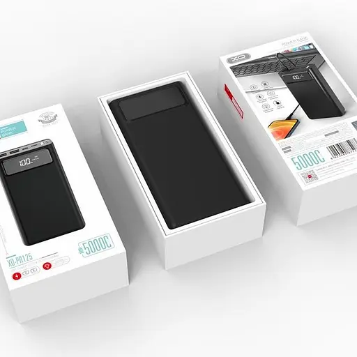 Зовнішній акумулятор XO PR125 50000 мач із лампою ліхтарем LED чорний - фото 2