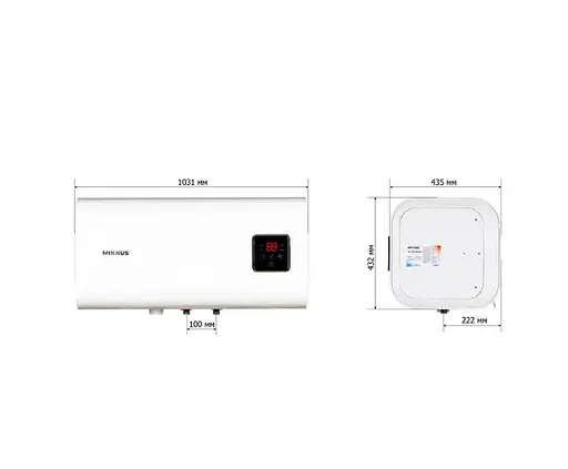 Водонагреватель Mixxus EWH-14100 CUBE WET(Н) 100 л, 2 кВт, мокрый ТЭН, горизонтальный, квадратный, белый (WH0616) - фото 6