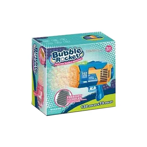 Пістолет з мильними бульбашками, акумулятор 3.7 V, зі світловими ефектами, з мильним розчином, USB кабель