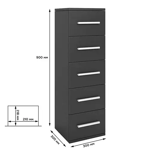 Комод 5 шухляд М-ЗОН Джеко 300 Німфея Альба (MZN-031016) - фото 2