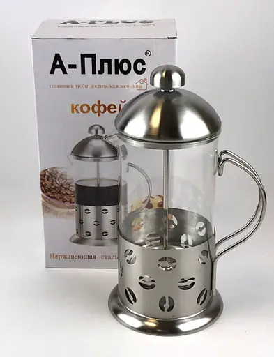 Заварник френч пресс для чая кофе А - Плюс 1025 1000мл френч чайник заварник стеклянный с прессом - фото 2