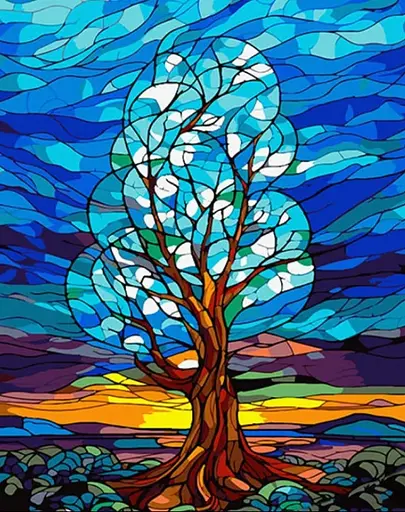 Набір для розпису по номерах Дерево змін, проективна, 40x50 см, Сюжет №2, AH1084