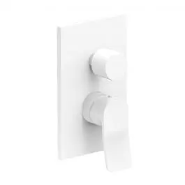 Смеситель для ванны/душа на 3 потребителя Paffoni Tilt с металической накладкой white matt TI019BO/M, Белый матовый - фото 1