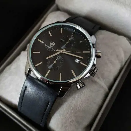 Чоловічий наручний класичний годинник Cheetah Monaco (Сріблястий з чорним) - фото 7