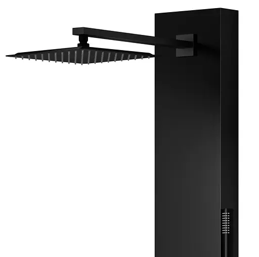 Душова панель Corsan Neo black з виливом S060MBLW, Чорний матовий - фото 2