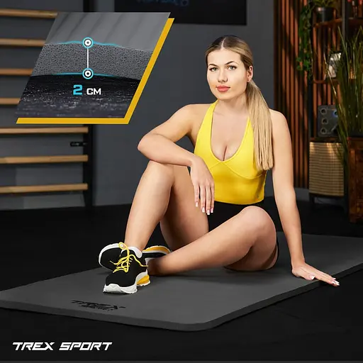 Коврик для йоги Trex Sport TX-029NGM NBR 2 см 190х80 сірий - фото 3