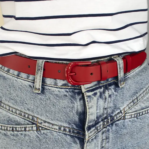 Ремень женский кожаный красный JK-2584 (110 см) - фото 8