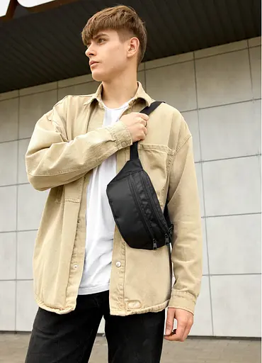 Сумка на пояс бананка Sambag Tirso LTH черный тканевый 31 х 12 х 5 см (80331065m) - фото 3