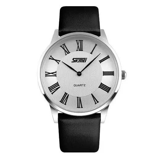Чоловічий годинник Skmei 9092 Rome (Сріблястий з білим циферблатом)