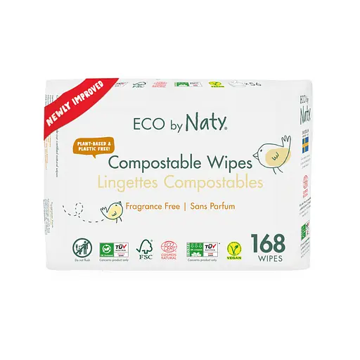 Дитячі вологі серветки без запаху економ упаковка, 168 шт ECO BY NATY - фото 2