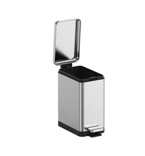 Відро для сміття Koer TC-010210-02 з плавним закриттям прямокутне 10 л нержавійка (KR5597)  - фото 3