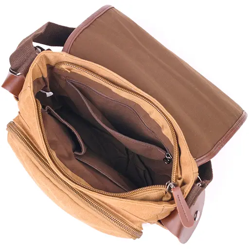 Функціональна чоловіча сумка з клапаном із текстилю 17х24х13 см Vintage 17х24х13 см sum0021440 - фото 4