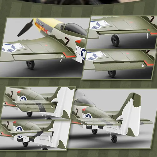 Літак на радіокеруванні SCHE W551 Four-channel Stunt Fighter Green - фото 4