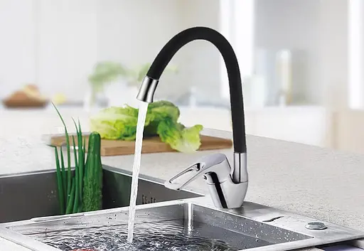 Змішувач для кухні Zegor YUB4-F181KB гнучкий гусак чорний 30412 - фото 3