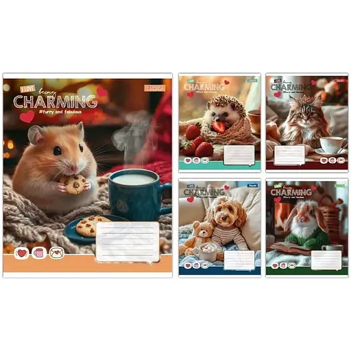 Тетрадь ученическая "Charming" 1B 768184 12 листов 1 шт. в ассортименте - фото 1