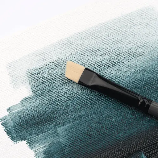 Пензель синтетика кутова TERRA 1608A №1 довга ручка Rosa - фото 5