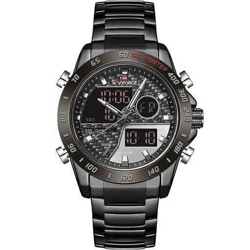 Часы мужские наручные Naviforce Dnipro NF9171 Black-Gray, NF9171 B/GY/B (15217)