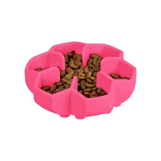 Миска для медленного питания Waudog Silicone 450 мл розовый - фото 6