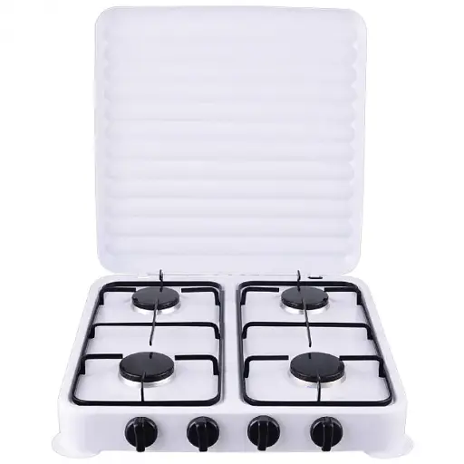 Настільна газова плита, плита на 4 конфорки Domotec MS 6604, таганок - фото 1