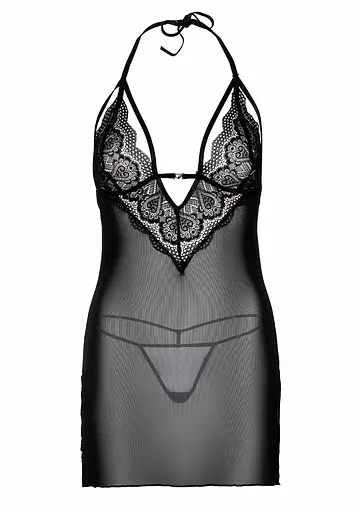 Сексуальний комплект Daring Intimates Strappy Lace Babydoll With G-String L/XL (чорний) - фото 15