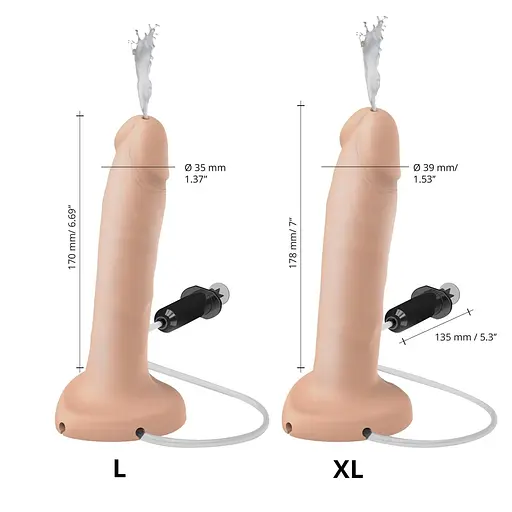 Кончающий фаллоимитатор Strap-On-Me SQUIRTING CUM DILDO REALISTIC Flesh XL - фото 3