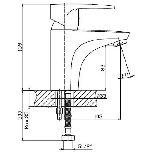 Змішувач для умивальника Haiba CEBA 001 (HB0025) - фото 2