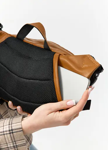 Большая женская поясная сумка бананка Sambag DynamicDart рыжая 38×21×7 см (80411121) - фото 4