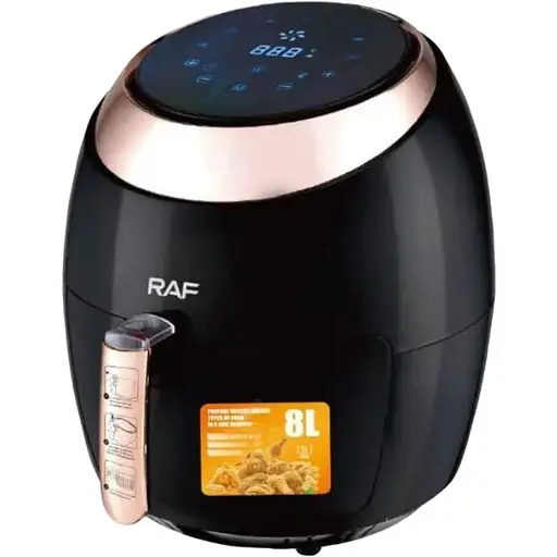 Аэрофритюрница RAF R.5298 с таймером безмасляная 8 л 1800 Вт Черная - фото 1