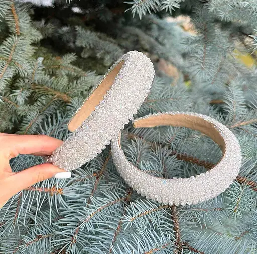 Обруч для волосся з кришталевими намистинами - фото 3