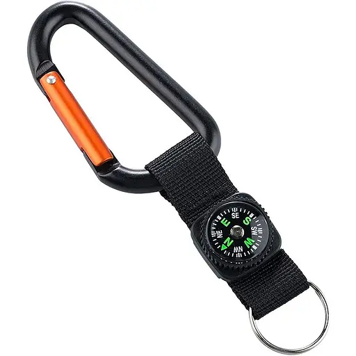 Брелок-карабін Munkees 3228 з компасом Black (1012-3228-BK)