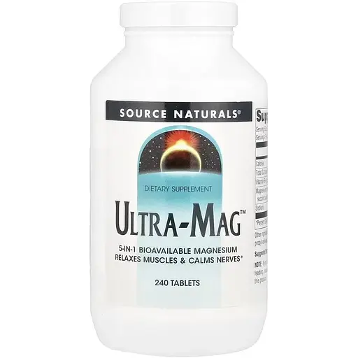 Комплекс магнию Source Naturals Ultra-Mag, 240 таблеток з п'яти форм