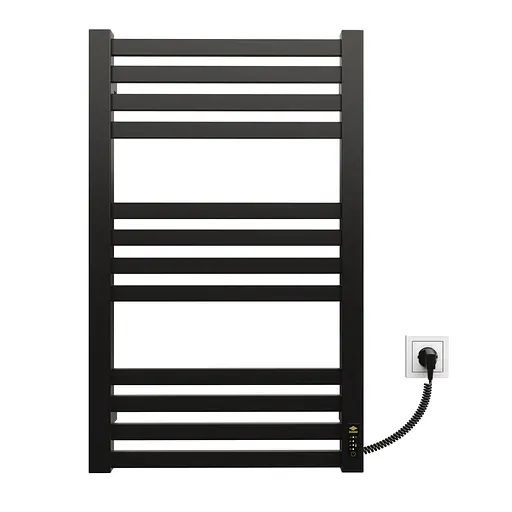 Электрический полотенцесушитель Kosser Герда 800x500 ER тайм. черный ДГ02ER, Черный матовый, Правое - фото 2