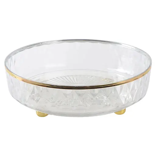 Блюдо Led Twist Clear Gold поворотное 27х8 см прозрачное (B100076)