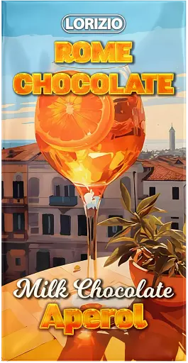 Шоколад молочний Lorizio з аперитивом Апероль "ROME CHOCOLATE" 100 г - фото 1