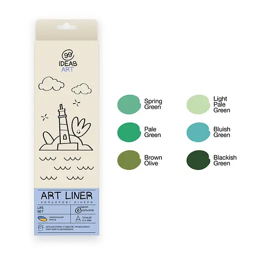 Набір кольорових лінерів, 6 кольорів, 6 set Life, IDEA10-AL6LIFE, 99IDEAS