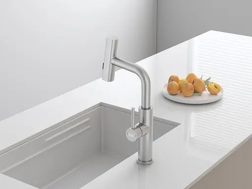 Cмеситель для кухни с выдвижной лейкой водопад нержавеющий Nett LS-35 Нержавеющая сталь - фото 10